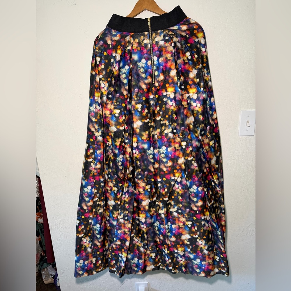 MILLY Pleated Maxi Skirt Bokeh Print size 0